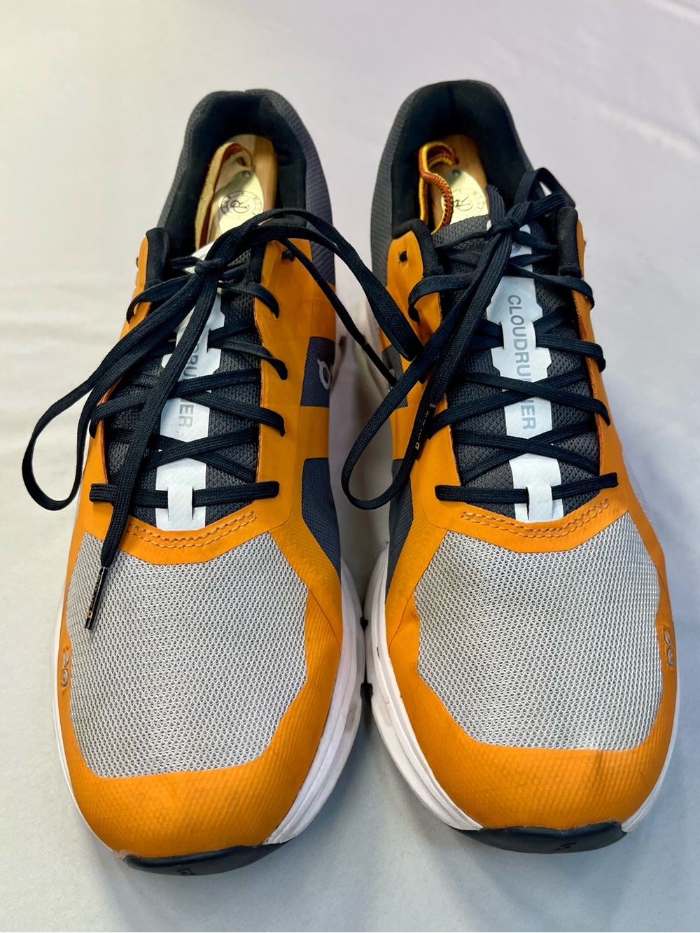 On Running Men's Cloudrunner Turmeric Frost Orange Grey Shoes Sneakers - 11 - Picture 6 of 12